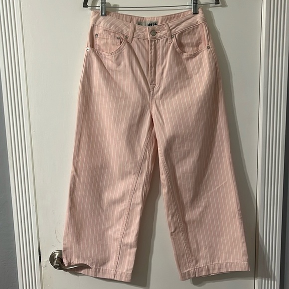 Wide Leg Pink Topshop Moto Jeans 28 - Picture 2 of 4